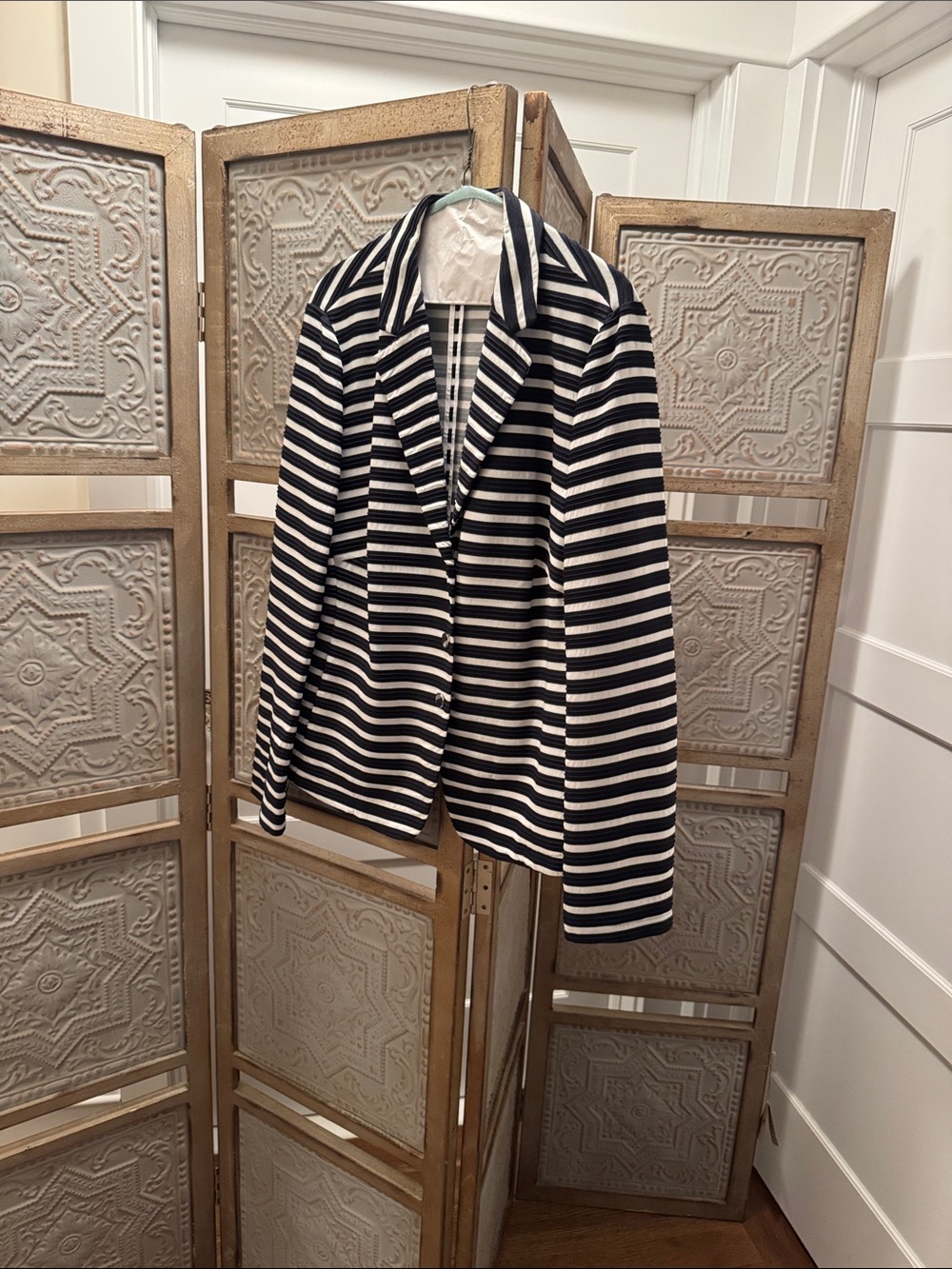 Basler navy& White Striped Blazer